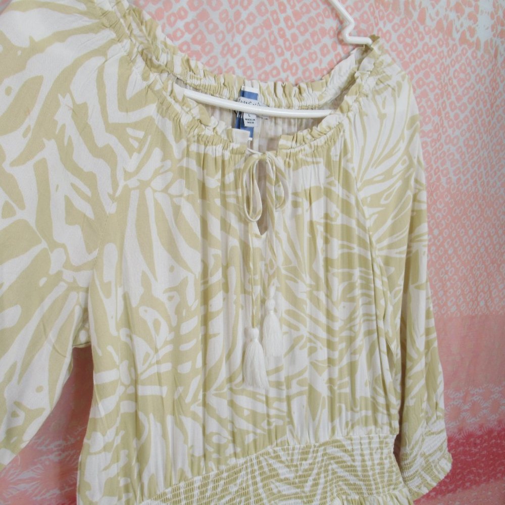Patrons of Peace White Prairie Boho Peasant Ruffles Smock Dress - Picture 8 of 15